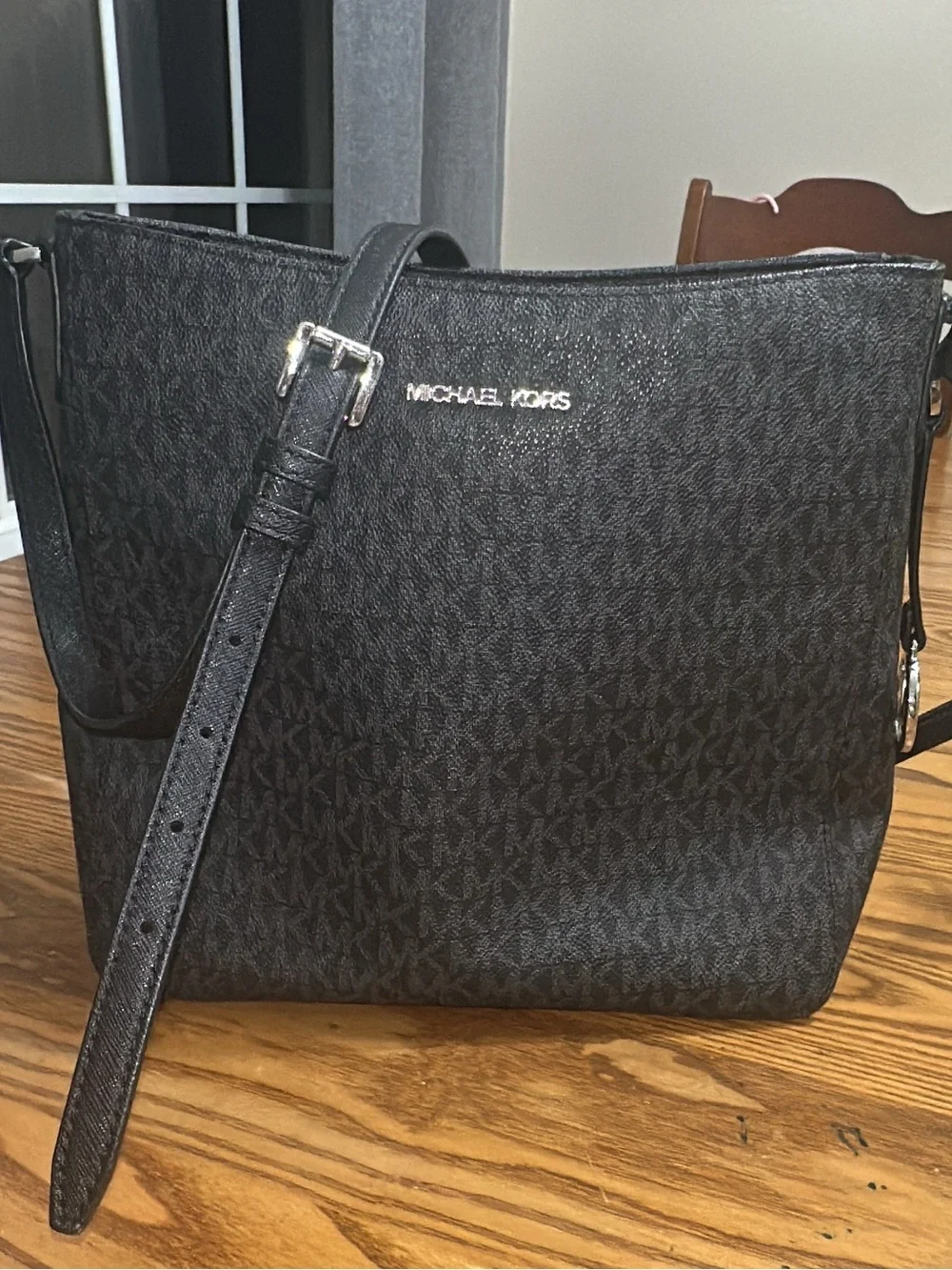 Michael Kors Messenger Crossbody Bag Black Jet Set Travel Large Logo (bags16)
